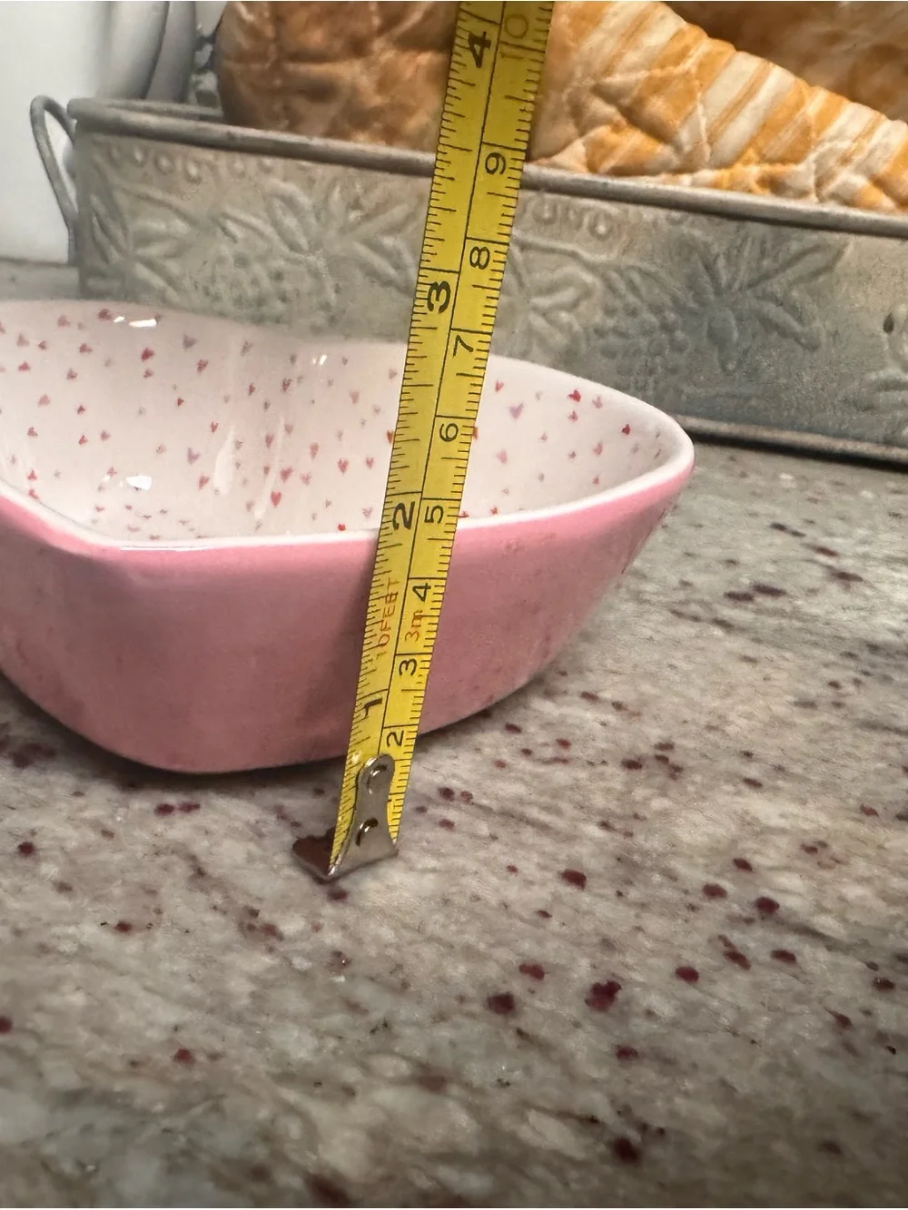 Sur La Table Pink Heart Eiffel Tower Ceramic Trinket Dish